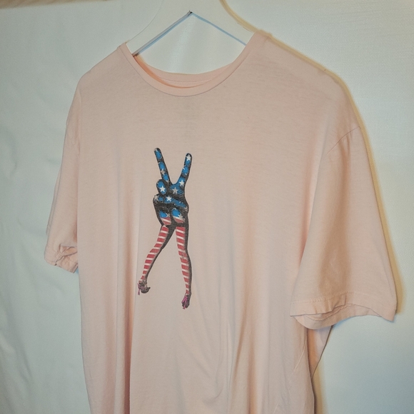 Altru Other - Altru Light Pink Graphic Tee with Americana Peace Legs